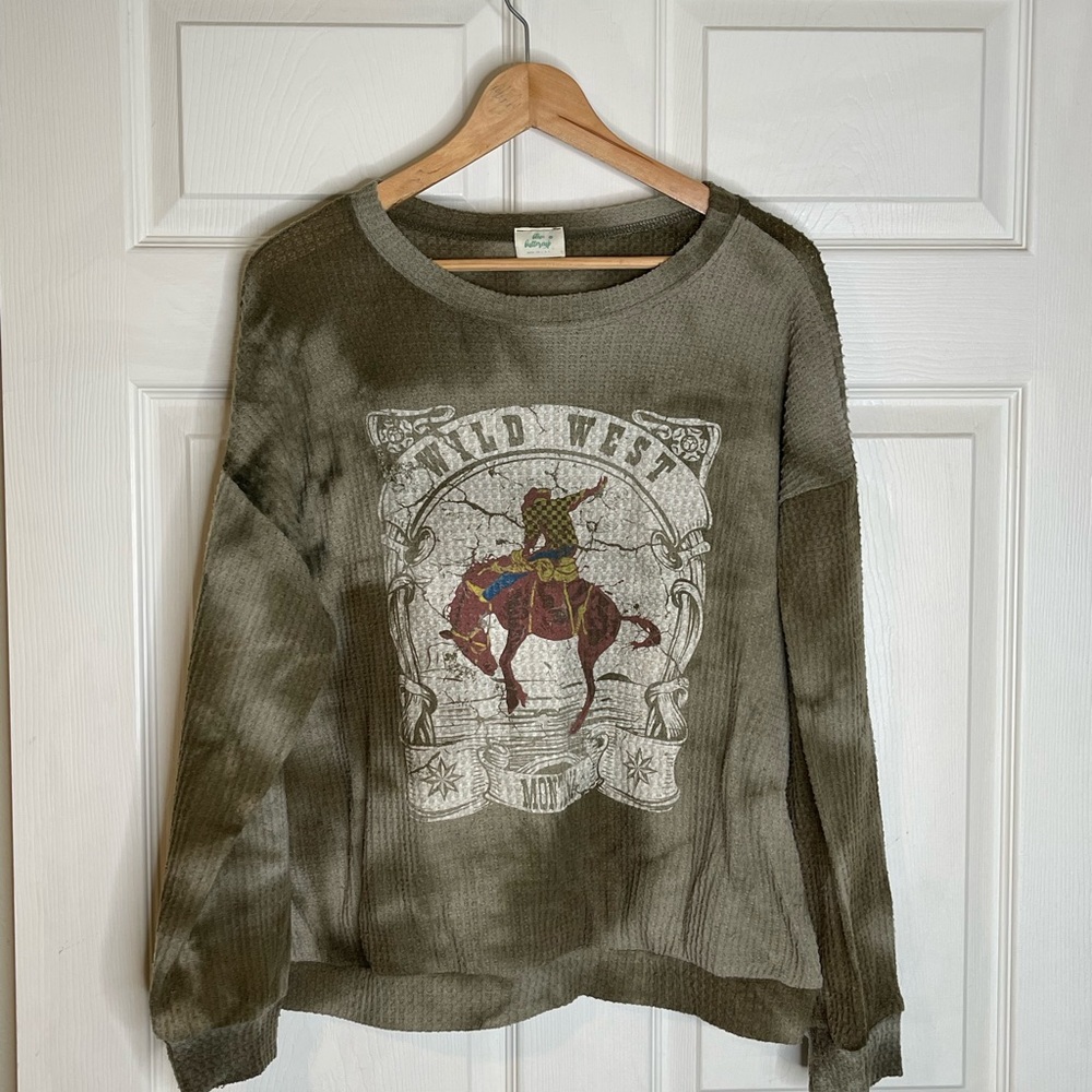 Western rodeo horse long sleeve top